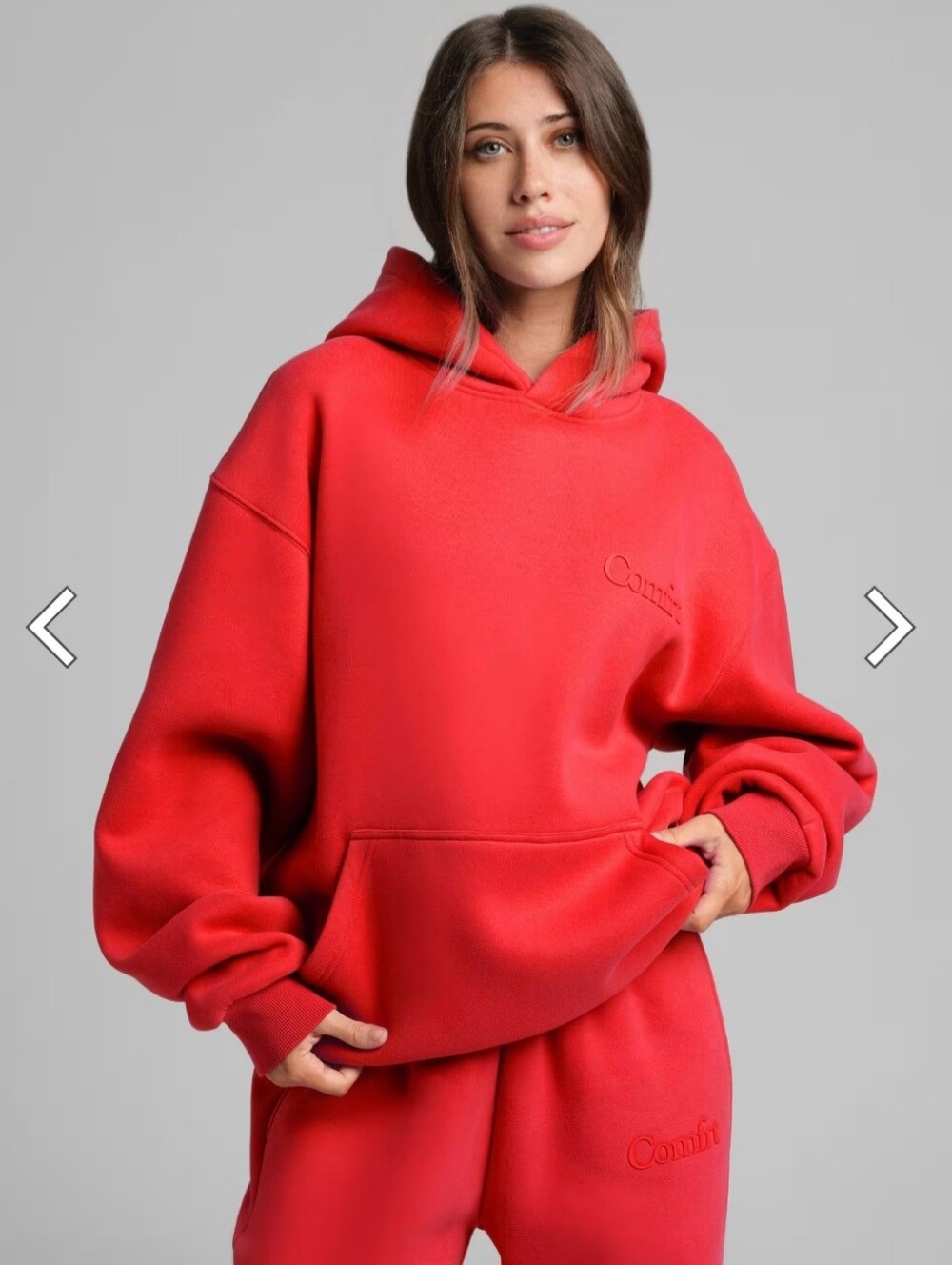Comfrt Minimalist Hoodie Crimson Red Size M
